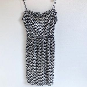 Zara Metallic Check Plaid Ruffle Party Dress S NWT